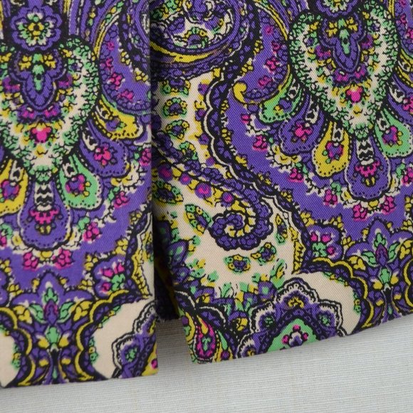 J CREW OFFICE SIREN PENCIL,SKIRT .BOHO COTTON PAISLEY PRINT SIZE 6 - Picture 4 of 9